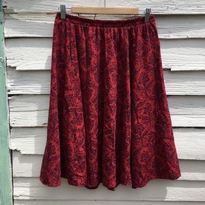 Alya sz M maroon and navy boho skirt